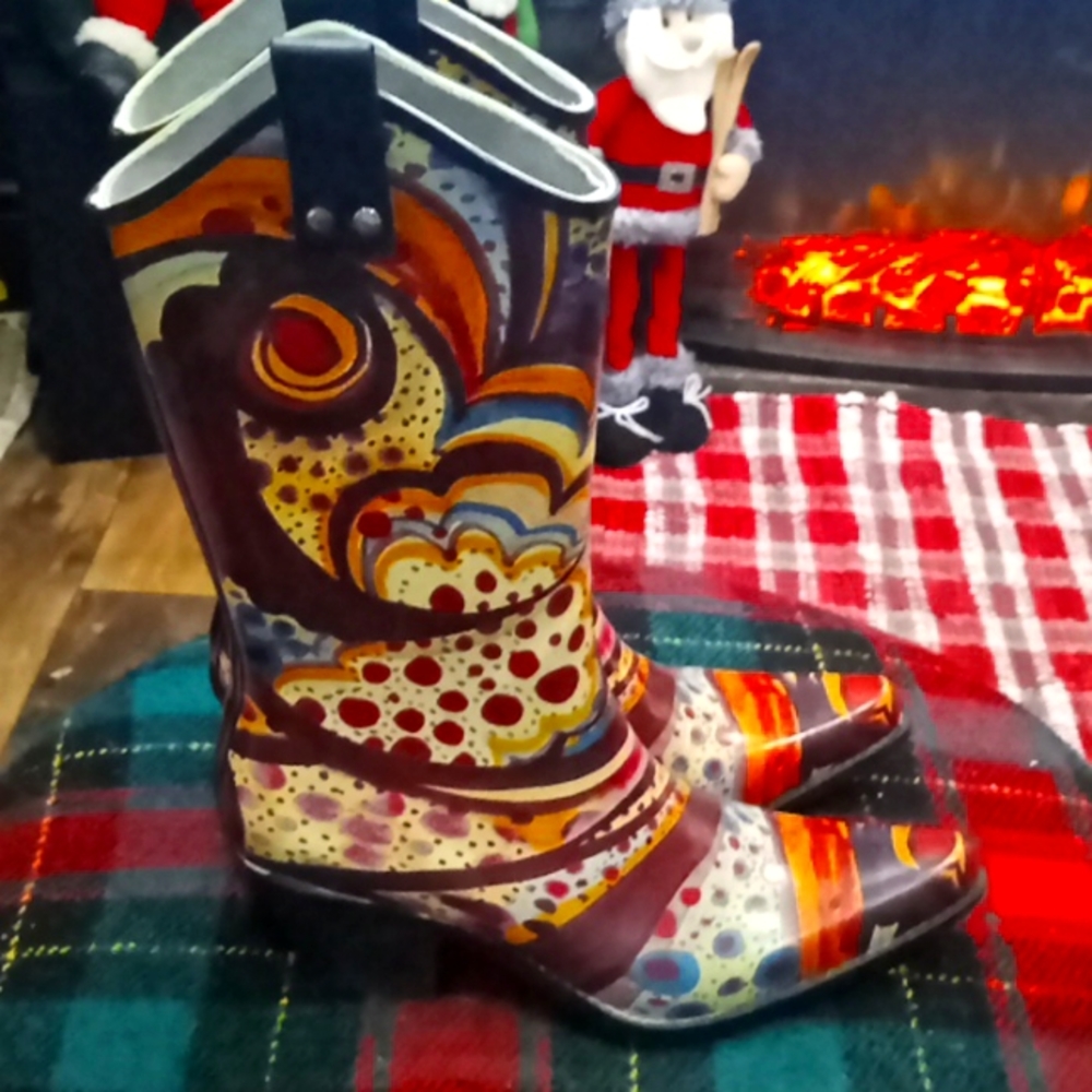 Nomad yippy cowboy rain boots 6
